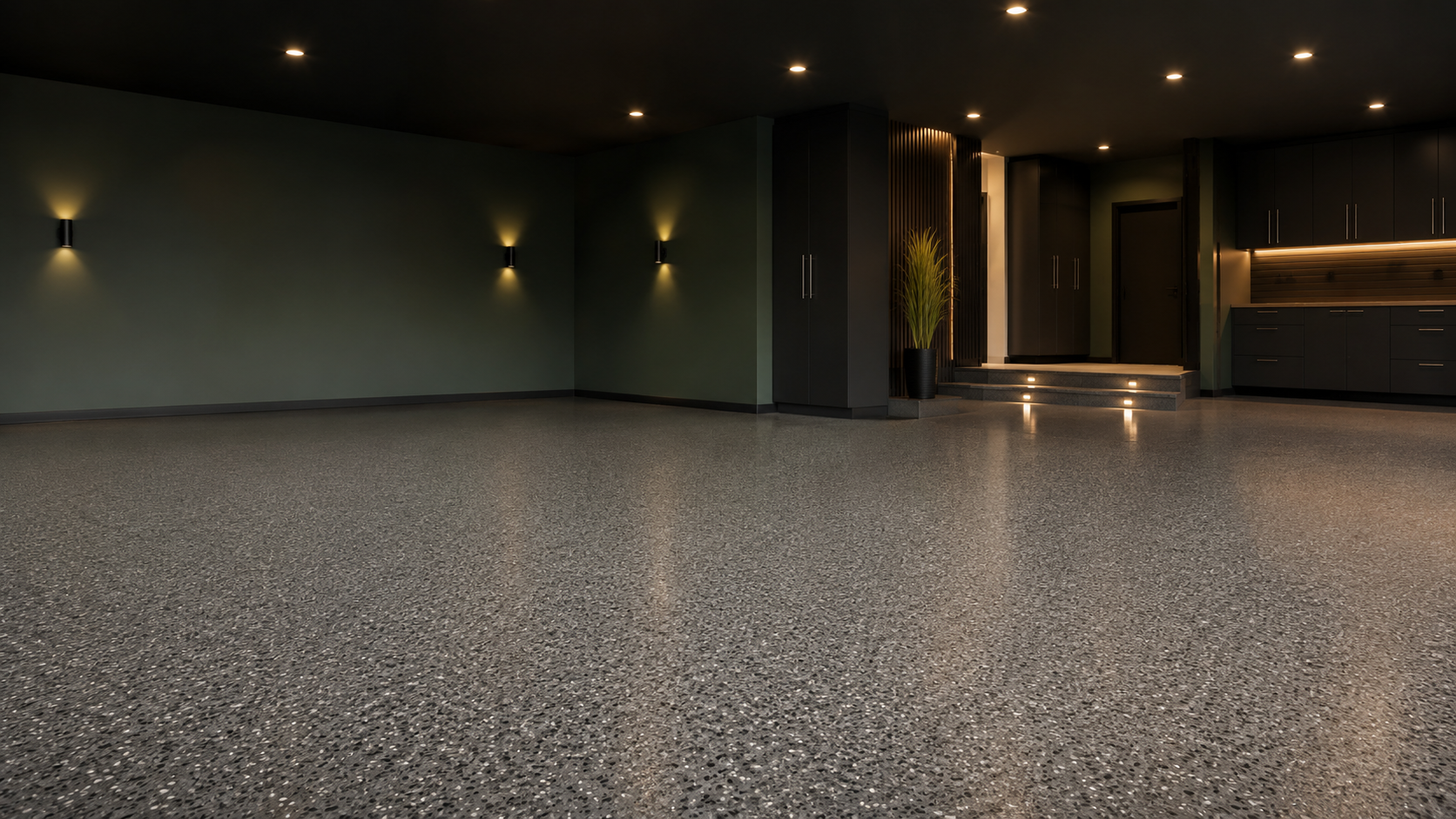 Luxury garage with a premium coating by EVERCREST COATINGS by Ercikti Studios